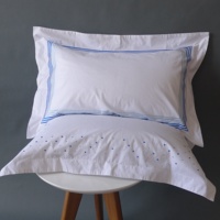 Housse de couette 100% coton, lot de 2 pièces, avec taie d'oreiller brodée