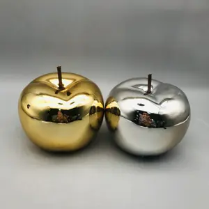 Düşük MOQ renkli porselen altın elma dekorasyon