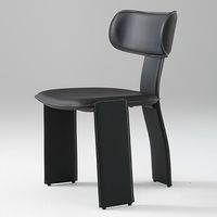 Chaise de salle à manger minimaliste de style italien en cuir pleine fleur avec capacité de charge de 500 kg, siège rembourré doux, design moderne pour la maison et l'hôtellerie