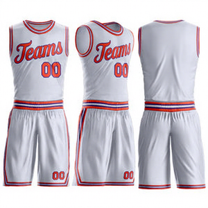 Ensemble de maillots de basket-ball blancs personnalisés, uniforme de sport sans manches, impression du nom et du numéro pour l'entraînement en équipe - Product Image 1