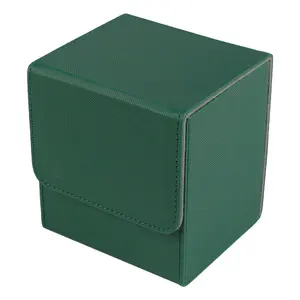 Bowen Design Newest Green PU Deck Dice box holds 100+ MTG Magi Poke cards and tokens with compartment