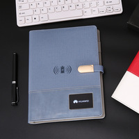 Carnet de notes mobile avec lumières LED LOGO personnalisé chargeur sans fil Bloc-notes A5 banque de charge cahier à feuilles mobiles