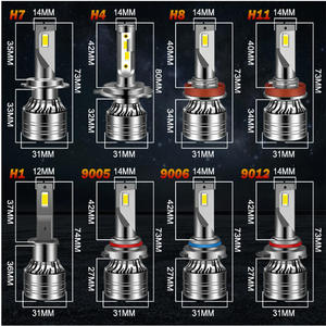 V13 ऑटो पार्ट्स सुपर उज्ज्वल नेतृत्व हेडलाइट 22000lm h1 h7 h11 9005 9006 h4 6000k रंग तापमान एल्यूमीनियम सामग्री पंखे के साथ - Product Image 3