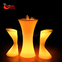 Table et chaise de bar en plastique de couleur RVB sans personnalisation meubles Led table de cocktail haut de gamme pour événement en boîte de nuit