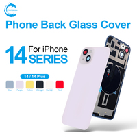 STAROZON Expédition Rapide Coque Arrière en Verre pour iPhone 14 14Plus avec NFC/Enrouleur Sans Fil Verre Arrière de Haute Qualité