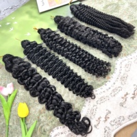 Extensiones de Cabello de Ganchillo One Donor Miracle Knots, Cabello Virgen 100% Grado 12A, Trenzas de Cabello Humano Rizado Estilo Boho
