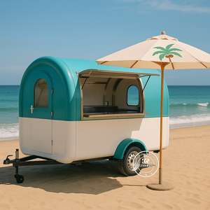 Camion de restauration mobile multifonctionnel de 2,5 m pour la vente de nourriture de rue, de collations, de chips, kiosque de vente ambulante avec équipement complet - Product Image 5