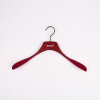 Cintre en bois antidérapant à épaule, noir, marron, pour vêtements, Logo de Haute Couture, magasin