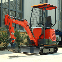 Mini-excavatrice de 1,2 tonne, Euro 5 CE EPA, chenilles en caoutchouc, micro-pelle multifonctionnelle pour la ferme, mini-excavatrice diesel, directement de l'usine