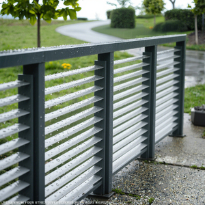 Madeira-Look Branco Cerca Piscina com Perfil Cavalo Madeira de Alumínio Cut Laser para Varanda Spikes & Gates Esgrima Treliça & Gates - Product Image 6