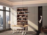 Bureau debout intelligent OMNI avec mémoire de position, table collaborative pour salles de réunion, bureau d'angle en L réglable pour ordinateur