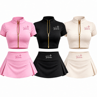 Ensemble deux pièces pour femme, col montant, manches courtes, crop top et short, personnalisable avec votre marque, haute qualité, faible MOQ, fabricant