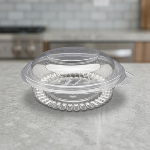 Boîte à charnière ronde en PET transparent avec couvercle dôme et fermeture inviolable, capacité 500 ml / 16 oz, gamme de charnières rondes - Product Image 4