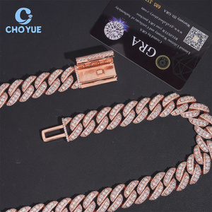 18MM <b>Iced</b> <b>Out</b> VVS Moissanite Diamond Cuban Link <b>Chain</b> 925 Sterling Silver Hip Hop Style Trend Jewelry Necklace - Product Image 3