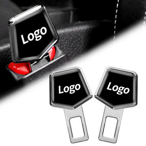 カスタムロゴユニバーサル車シートベルトアラームストップクリップポリエステル素材車の安全バックルアラームキャンセラー - Product Image 1