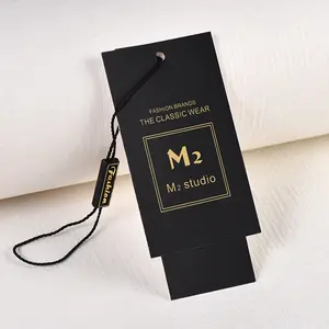 Barato Marca Logotipo Impresso Garment Tag Papel Personalizado Pendurar Tag Para Roupas