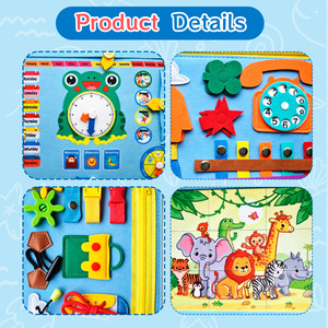 Libro delle Attività <span class=keywords><strong>Montessori</strong></span> a 4 Pagine, Giocattoli Educativi, Libro Sensoriale, Libro Silenzioso in Feltro per Bambini, Il Mio Libro delle Attività dell'Alfabeto - Product Image 3