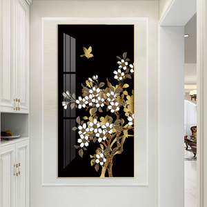 Branches or <span class=keywords><strong>et</strong></span> feuilles blanches oiseau peinture abstraite <span class=keywords><strong>fleur</strong></span> mur art pour entrée décor photo impression toile <span class=keywords><strong>et</strong></span> affiche - Product Image 1