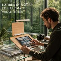 Lampe d'étude professionnelle YD-20Pro+ pour le soin des yeux avec support de lecture réglable et pliable en bois pour cours en ligne 2026