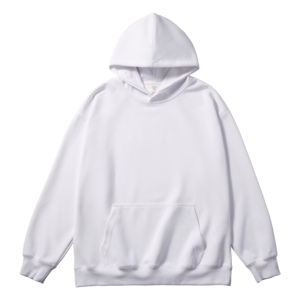Men's Black Cotton Hooded Sweatshirt Regular Fit Solid Color Casual Pullover with Front Pocket Autumn Wear - Product Image 2