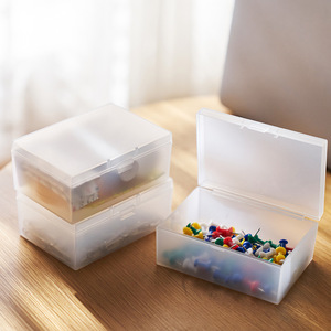 Transparent Plastic Storage Box <b>Small</b> Rectangular With Lid For Desk Organizing Pins Cotton Swabs And <b>Small</b> Items - Product Image 1
