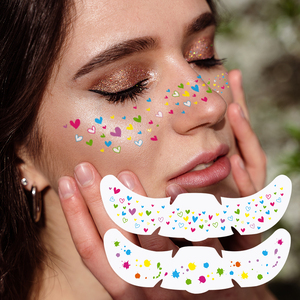 Autocollants de <span class=keywords><strong>tatouage</strong></span> de visage de taches de rousseur enchantées-Maquillage temporaire de paillettes imperméables pour les fêtes de Noël - Product Image 2