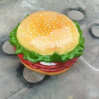 Estatua de Hamburguesa Gigante de Resina 3D, Resina de Poliéster, Decoración para Restaurantes, Calles y Parques de Atracciones con Temática de Comida
