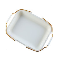 Plateau à pain rectangulaire en plastique portable pour boulangeries et pâtisseries ; Plateau de service pour gâteaux, desserts, dîners et fruits