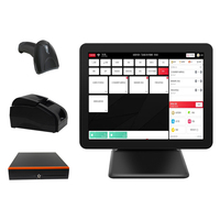 Nouvelle machine POS tout-en-un pour entreprise avec écran tactile double 15,6 pouces 1k/2k, processeur I3/I5/I7, VGA, hors ligne, 99% SRGB, noir