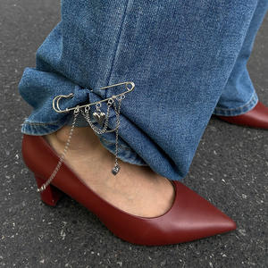 Tobillera de Metal con Colgante de Corazón para Mujer, Cadena para Ajustar la Cintura, Estilo Europeo/Americano, Éxito de Ventas en <span class=keywords><strong>Instagram</strong></span> - Product Image 2