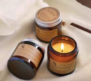 Bougie parfumée d'aromathérapie en cire de soja, bouteille marron pour la maison, la chambre à coucher, la relaxation et le sommeil - Product Image 4