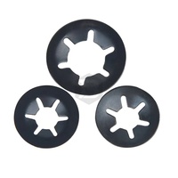 Stahlgebundener geteilter externer Radial-Sicherungsring nach DIN 6799, Präzisions-Sicherungsring mit 10 mm Außendurchmesser, verzinkt, schwarz lackiert