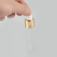 18/410 20/410 compte-gouttes en verre droit à fermeture en aluminium pour bouteille d'huile essentielle