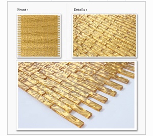 <strong>20x20</strong> gold <strong>color</strong> glass mosaic <strong>tile</strong> for kitchen - Product Image 3