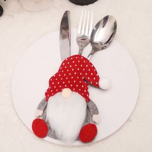 Housse de couverts de Noël, pochette porte-couteau et fourchette, sac à bonbons, décoration de fête de Noël - Product Image 3