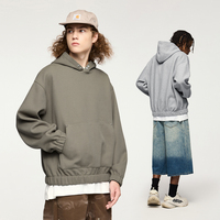 INFLATION Stock Crop 420 GSM polaire Boxy sweat à capuche surdimensionné OEM Streetwear blanc hommes sweat à capuche sweat
