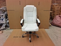 Fauteuil de bureau inclinable en cuir rotatif rembourré, confortable, pour directeur général