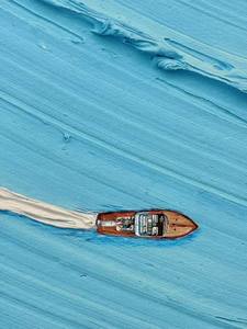 Póster Abstracto <span class=keywords><strong>de</strong></span> Piscina con Textura 3D Azul y Blanca Pintado a Mano, Arte <span class=keywords><strong>de</strong></span> Pared en Lienzo Grueso, Paisajes Marinos, Decoración del Hogar, <span class=keywords><strong>Pintura</strong></span> al Óleo - Product Image 3