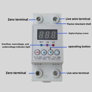 Protecteur de tension monophasé 220V 1-63A, relais de protection contre les surtensions et les sous-tensions réglable pour usage domestique et industriel - Product Image 5
