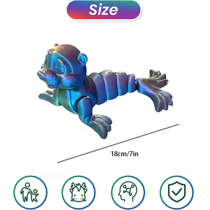 Figurines d'animaux imprimées en 3D, Lion de mer, Jouets articulés flexibles anti-stress, Décoration de bureau mignonne, Cadeaux de fête, Articles pour sacs cadeaux - Product Image 2
