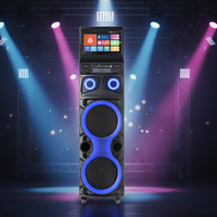 Altavoz Activo de 100W de Alta Potencia, Sistema de Audio para Fiestas al Aire Libre con Luces RGB de Discoteca