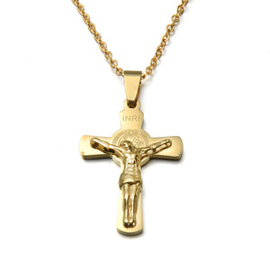 Venda Quente de Joias Religiosas Cristãs, Crucifixo com Cruz de Jesus, Colar de Aço Inoxidável para Homens - Product Image 5