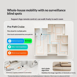 Caméra <span class=keywords><strong>de</strong></span> sécurité domestique robotisée IA 1080P WiFi avec vision nocturne, patrouille automatique, caméra mobile pour animaux <span class=keywords><strong>de</strong></span> compagnie, suivi des personnes âgées et des enfants, audio bidirectionnel - Product Image 3