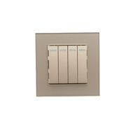 Interrupteur mural durable en verre, 1/2/3/4 gangs, 2/3/4 voies, 16A 250V, bouton-poussoir, IP20, compatible application