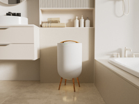 Seau chauffe-serviettes de luxe Tuojiang HSTW-17 20L avec bouton tactile, démarrage à une touche, lumière RGB, économie d'énergie, pour la maison et l'hôtel