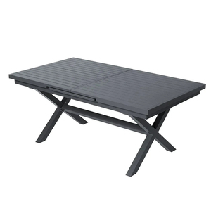 <span class=keywords><strong>Table</strong></span> de salle à manger extérieure moderne en <span class=keywords><strong>aluminium</strong></span> blanc durable et <span class=keywords><strong>extensible</strong></span> pour cour, parc et salon - Meubles d'extérieur - Product Image 2
