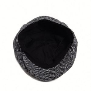 Casquette Gavroche Vintage Décontractée à Chevrons pour Homme, Printemps Automne 2025, Chaud et Tendance pour l'Extérieur, Style Béret Ancien - Product Image 3
