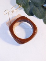 Nouvel Arrivage Bracelet en Acrylique Style Rétro Européen et Américain Carré Large Couleur Unie Minimaliste