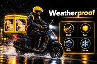 Écran LED étanche pour boîte de livraison, affichage publicitaire mobile 4G GPS avec géolocalisation pour flotte de motos et scooters