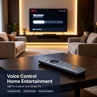 Télécommande vocale 16 touches pour Smart TV LCD et Android TV Box – Usine source OEM/ODM, personnalisation du logo et du clavier